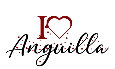 I love Anguilla Vector Background Image