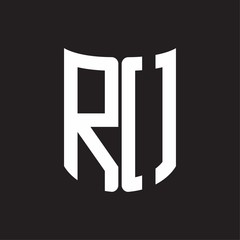 RO Logo monogram with ribbon style design template on black background