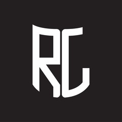 RL Logo monogram with ribbon style design template on black background