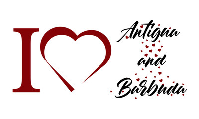 I Love Antigua and Barbuda Vector Illustration Background Image