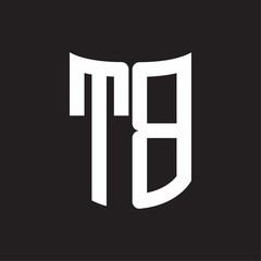 TB Logo monogram with ribbon style design template on black background