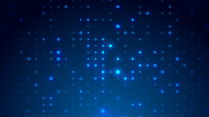 Dot  white blue pattern screen led light gradient texture background. Abstract  technology big data digital background. 3d rendering.