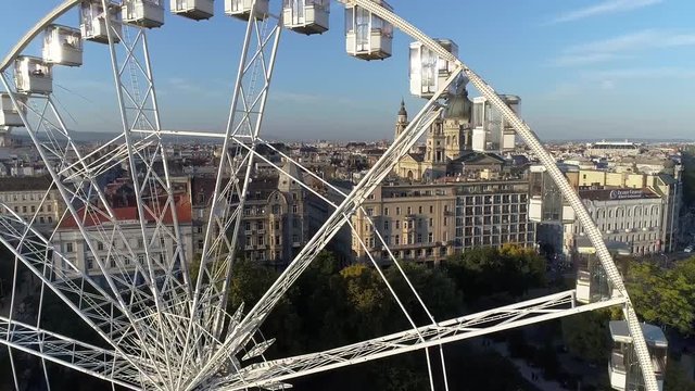 Budapest Eye Ferris Wheel High Quality Drone Footage