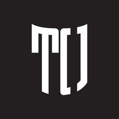 TO Logo monogram with ribbon style design template on black background