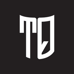 TQ Logo monogram with ribbon style design template on black background