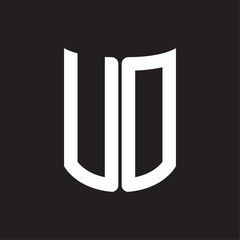 UD Logo monogram with ribbon style design template on black background