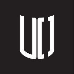 UO Logo monogram with ribbon style design template on black background