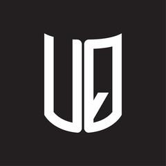 UQ Logo monogram with ribbon style design template on black background