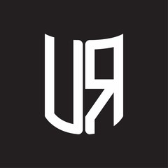 UR Logo monogram with ribbon style design template on black background