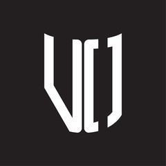 VO Logo monogram with ribbon style design template on black background