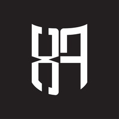 XF Logo monogram with ribbon style design template on black background