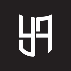 YF Logo monogram with ribbon style design template on black background