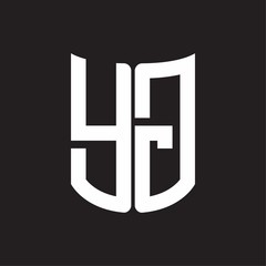 YG Logo monogram with ribbon style design template on black background