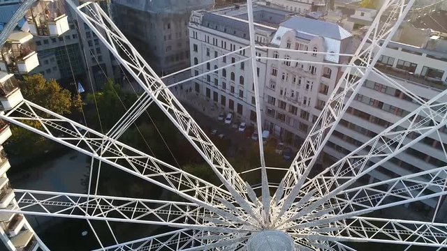 Budapest Eye Ferris Wheel High Quality Drone Footage