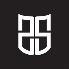 ZS Logo monogram with ribbon style design template on black background