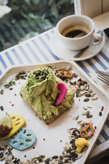 Avocado toast and coffee