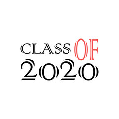 Class of 2020. Stylish graduate design for printing on t-shirts, robes. Vector illustration of College, school graduation logo for holiday event or party. A graduate of the senior 2020 written gold.