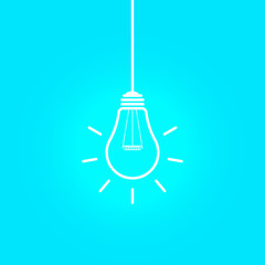 hanging light bulb icon can be used for applications or websites