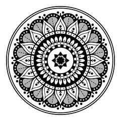 Obraz premium Black and white mandala for coloring page