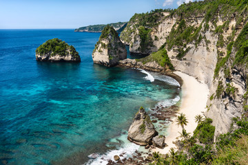 The beautiful diamond beach in Nusa Penida, Bali, Indonesia