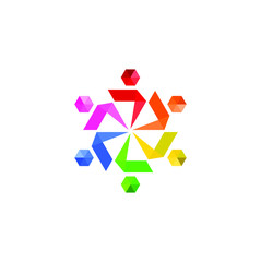logo vector illustration people community concept polygon