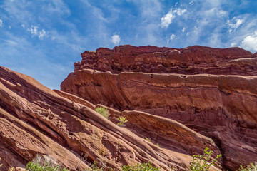 Fototapeta na wymiar Large rock formations at Red Rocks Park and Ampitheatre