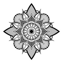 Black and white mandala for coloring page