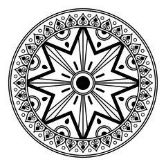 Abstract Mandala for coloring page