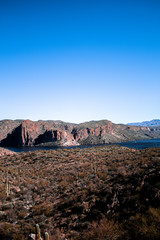 View of Desert Mountains and Lake