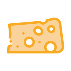Piece Cheese Icon Vector. Outline Piece Cheese Sign. Isolated Contour Symbol Illustration