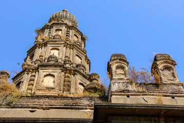Fototapeta na wymiar The Mahaganpati Temple at Wai, near Pune India. It is situated on the banks of the river Krishna.
