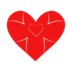 Vector heart of outline hand drawn heart icon. Illustration for your graphic design.