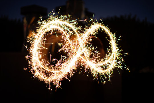 Infinity Sign painted with Sparkler