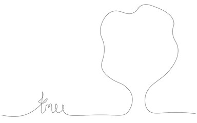 Tree word text hand drawing vector illustration
