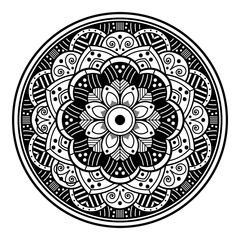 Abstract Mandala for coloring page