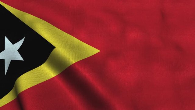East Timor flag waving in the wind. National flag Democratic Republic of Timor-Leste