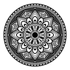 Mandala decorative round ornament. Can be used for greeting card, phone case print, etc. Hand drawn background