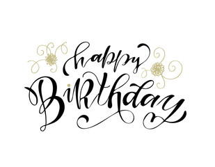 Happy birthday to you - cute hand drawn doodle lettering postcard banner art. Design template for card, poster, invitation.