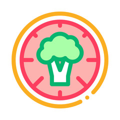 Pizza Broccoli Icon Vector. Outline Pizza Broccoli Sign. Isolated Contour Symbol Illustration