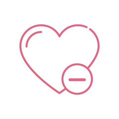 Isolated heart and less mark vector design