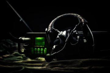 Modern military radio station. The concept of data transmission, targeting missiles, the...