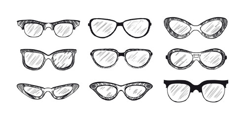 Sunglasses vector. Hand drawn illustration