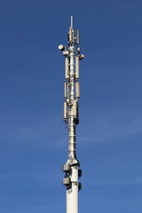 5G telephone and telecommunication antennas installed in the city