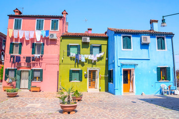 Burano island in Venice, Italy