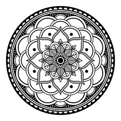 Mandala decorative round ornament. Can be used for greeting card, phone case print, etc. Hand drawn background