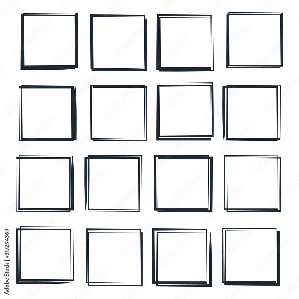 Fototapete Set of hand drawn elements template color editable. hand drawn elements symbol vector sign isolated on white background illustration for graphic and web design.