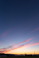 夕暮れの空のパノラマ