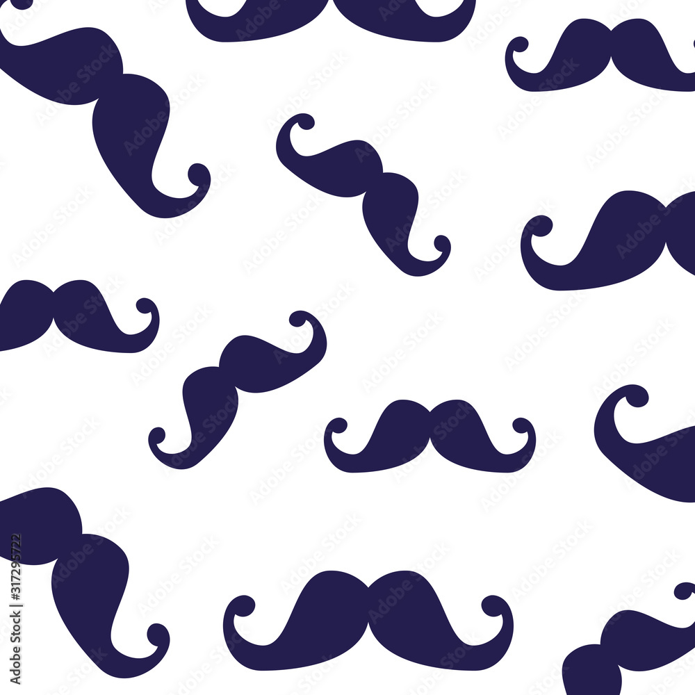 Poster isolated male mustaches background vector design