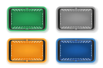 plastic shopping basket for the store stock vector illustration