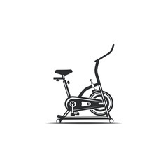 Cycling exercise machine. Exercise bike logo. Bicycle indoor logo design. Cycle studio.